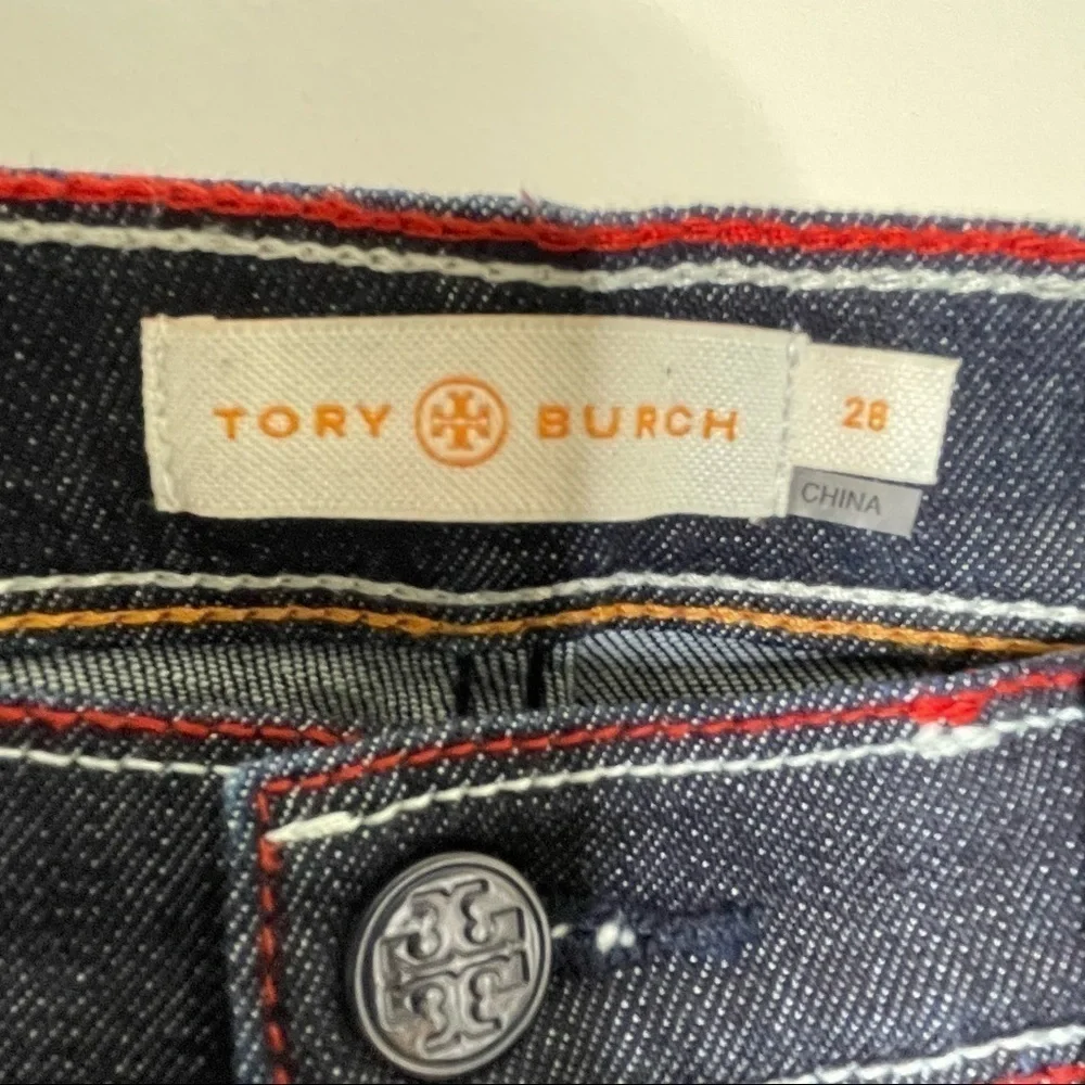 Tory Burch Starflower straight leg jeans 28